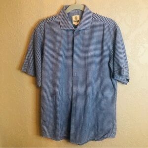 Trend short sleeve button down shirt L blue great condition